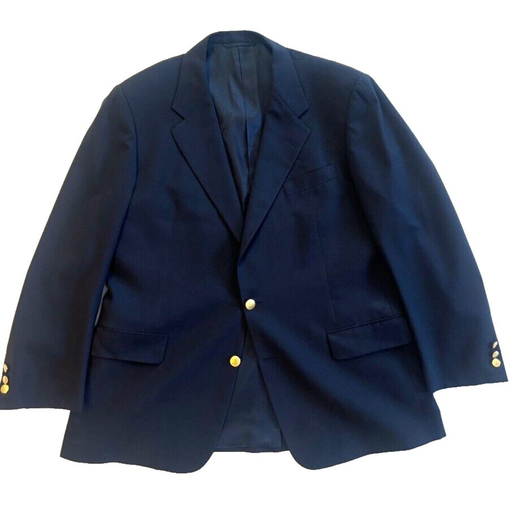 mens navy blue Bobby Jones golf gold buttons blazer jacket sport suit coat 44 R
